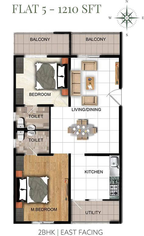 2 BHK - 1210 - Manbaum HomeTree