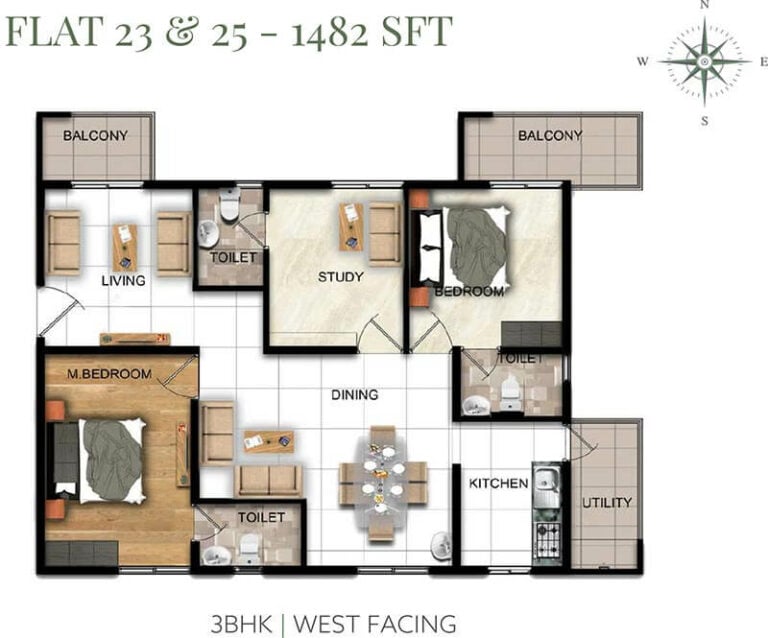 2 BHK - 1482 - Manbaum HomeTree