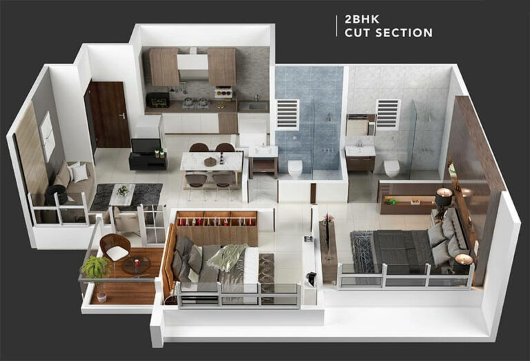 2 BHK 3D - Kohinoor Coral Pune