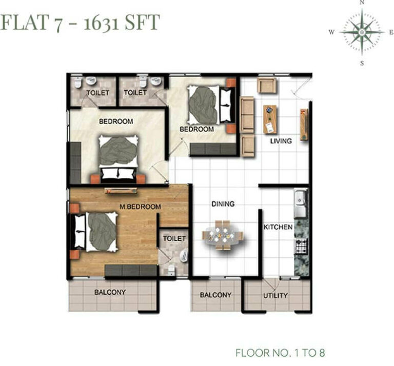 3 BHK - 1631 - Manbaum HomeTree