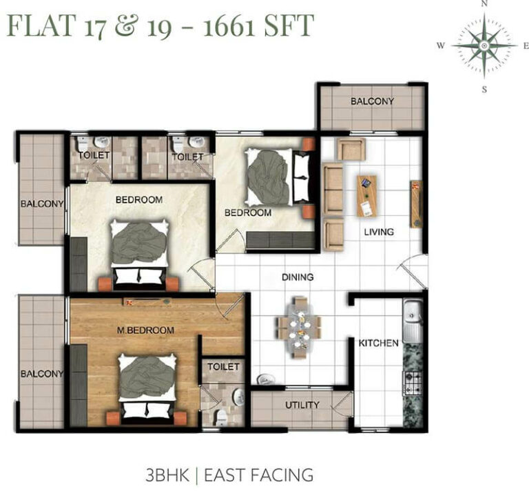 3 BHK - 1661 - Manbaum HomeTree