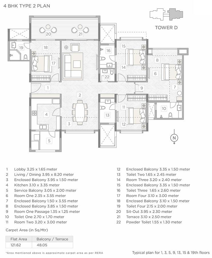 4 BHK Type 2 - Kasturi Epitome Tower D