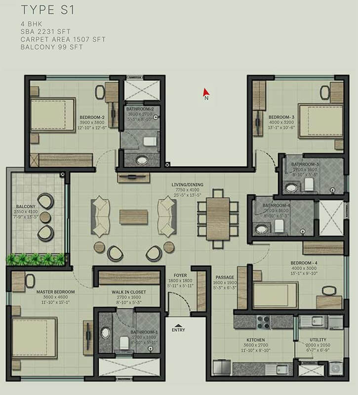 2231 4 BHK - Sobha Arbor