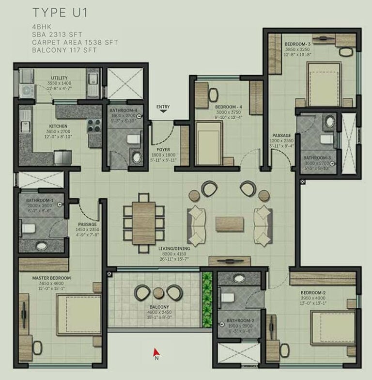 2313 4 BHK - Sobha Arbor