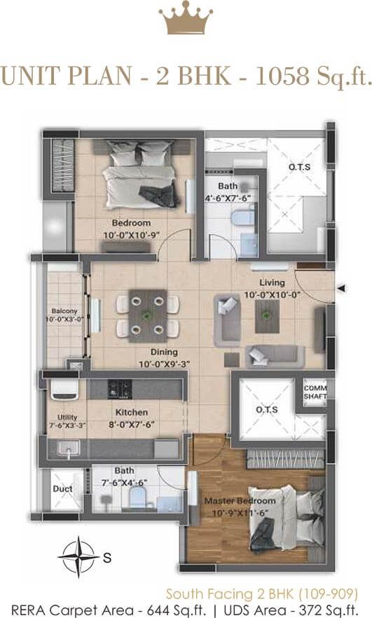 2 BHK - 1058 - DRA D'Elite Chennai