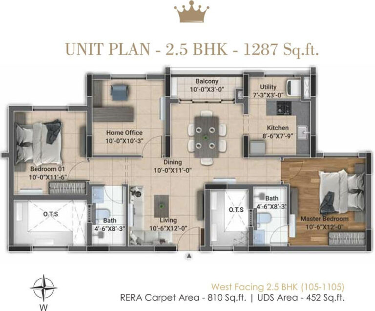 2.5 BHK - 1287 - DRA D'Elite Chennai