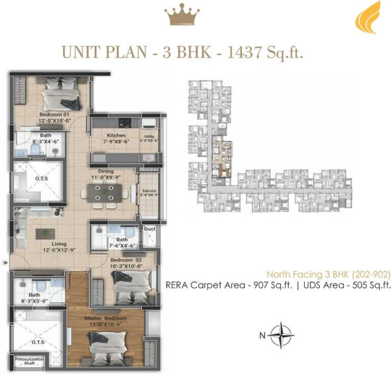 3 BHK - 1437 - DRA D'Elite Chennai