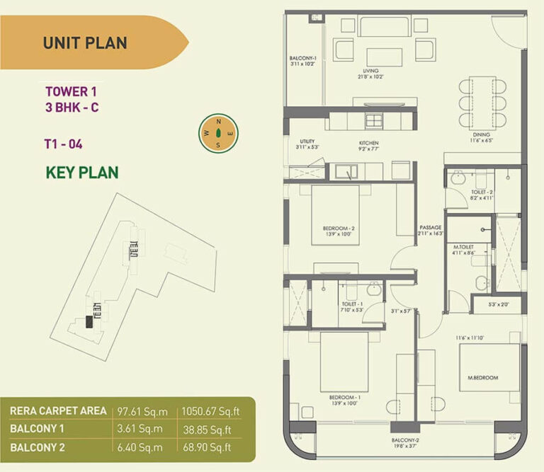 3 BHK C - 1050 - Birla Tisya Rajajinagar