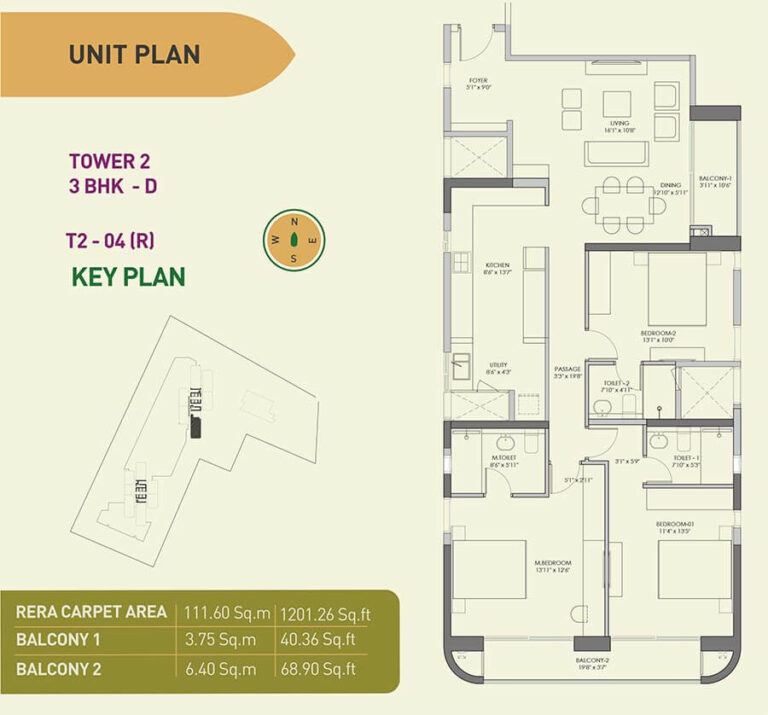 3 BHK D - 1201 - Birla Tisya Rajajinagar