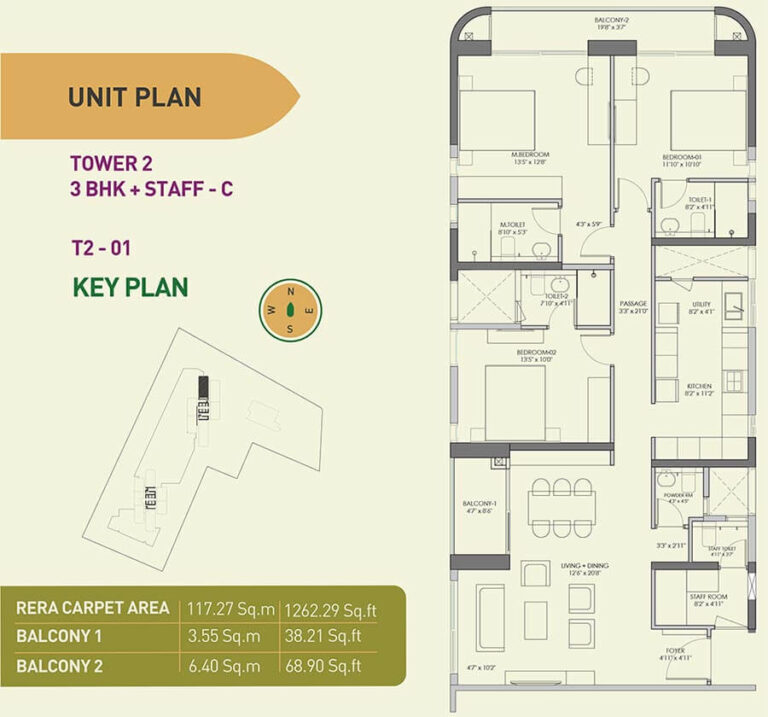 3 BHK Staff C - 1262 - Birla Tisya Rajajinagar