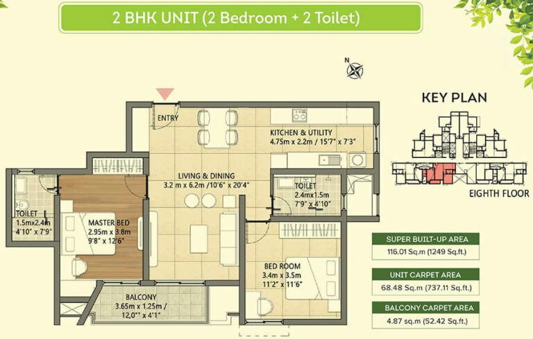 1249 2BHK - Goldspire At Brigade Orchards