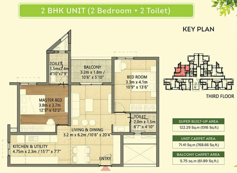 1316 2BHK - Goldspire At Brigade Orchards