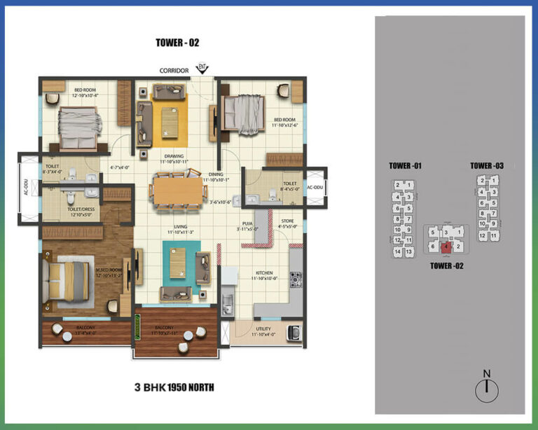1950 3BHK Premium - Cybercity Westbrook