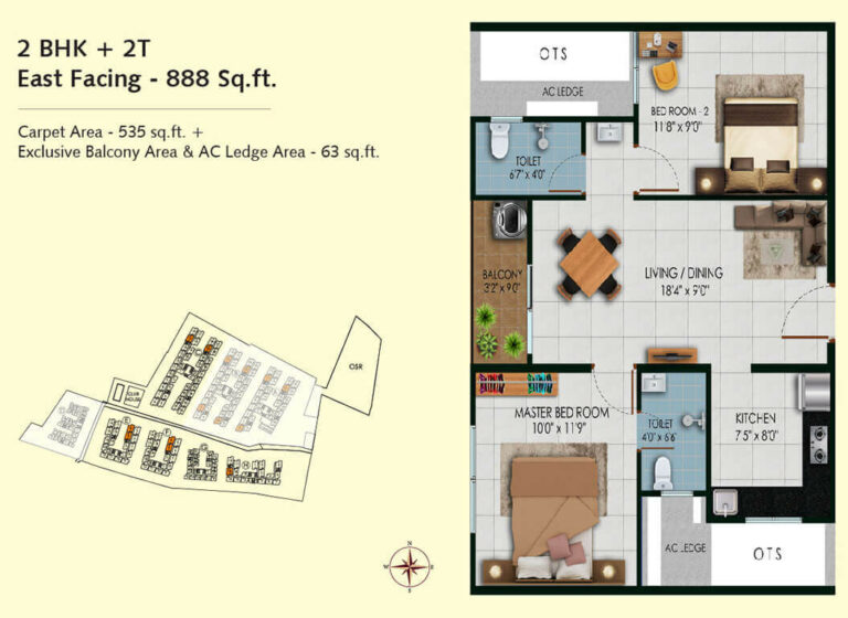 2 BHK 888 - Urbanrise Codename Chennai's Best Manhattan Condos