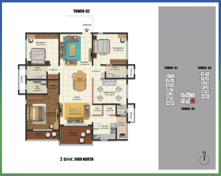 2400 3BHK - Cybercity Westbrook