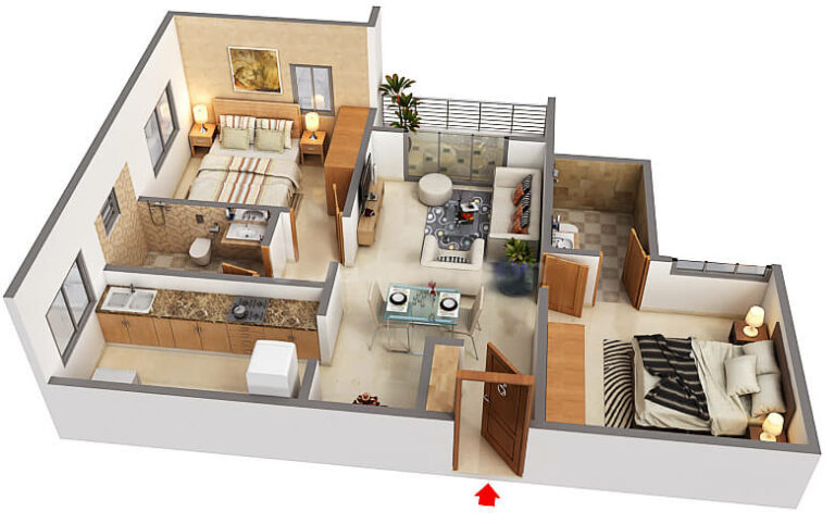 2BHK 1027 - Svamitva Emerald Square