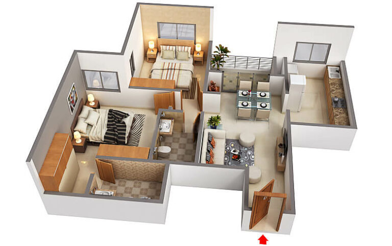 2BHK 1072 - Svamitva Emerald Square