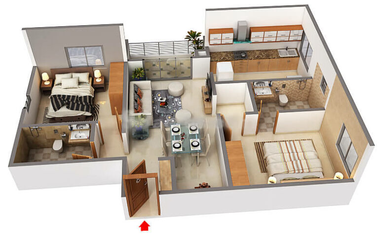 2BHK 1080 - Svamitva Emerald Square