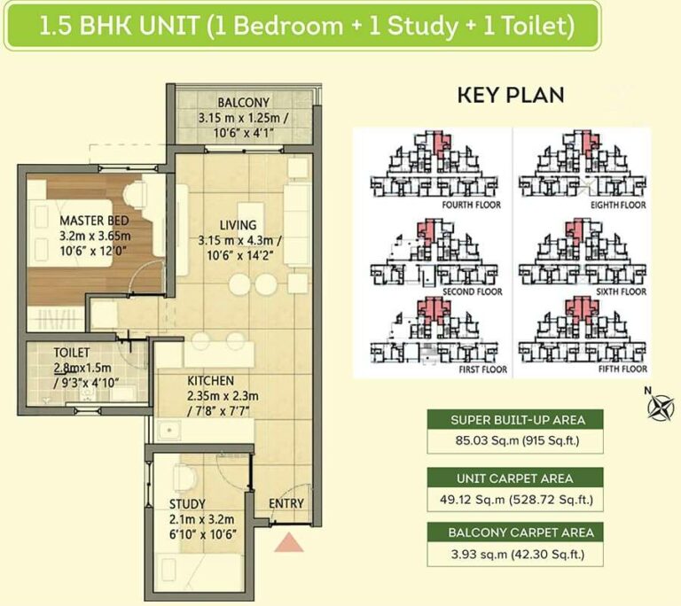 915 1.5BHK - Goldspire At Brigade Orchards