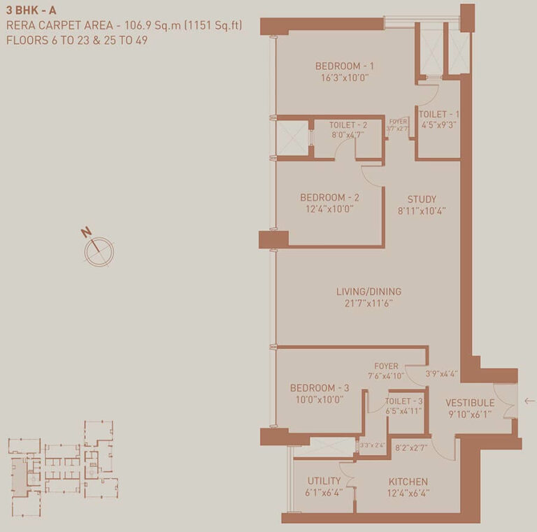 1151 3BHK A - Birla Niyaara Worli