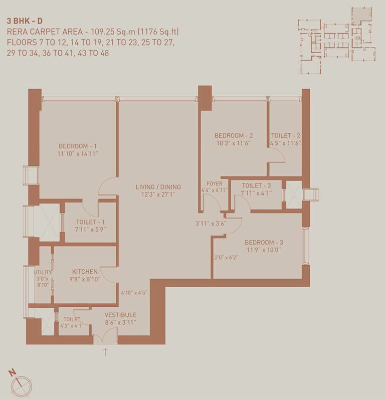 1176 3BHK D - Birla Niyaara Worli