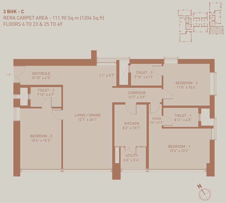 1204 3BHK C - Birla Niyaara Worli