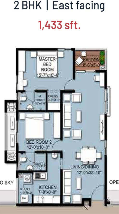 1433 2BHK - INDIS VIVA City Kondapur