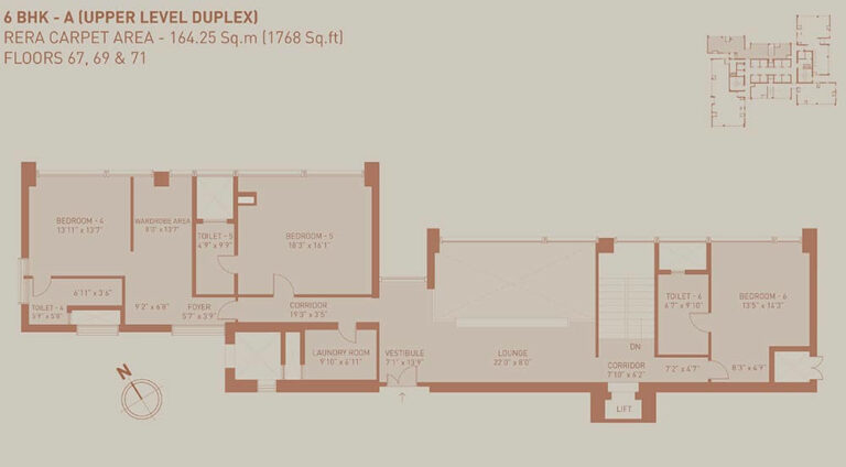 1768 6BHK Upper A - Birla Niyaara Worli
