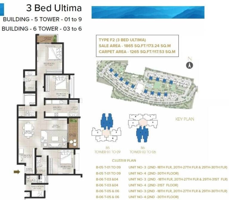 1865 3BHK Ultima - Luxury Meridian Park Prestige City