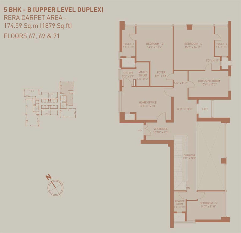 1879 5BHK Duplex Upper B - Birla Niyaara Worli
