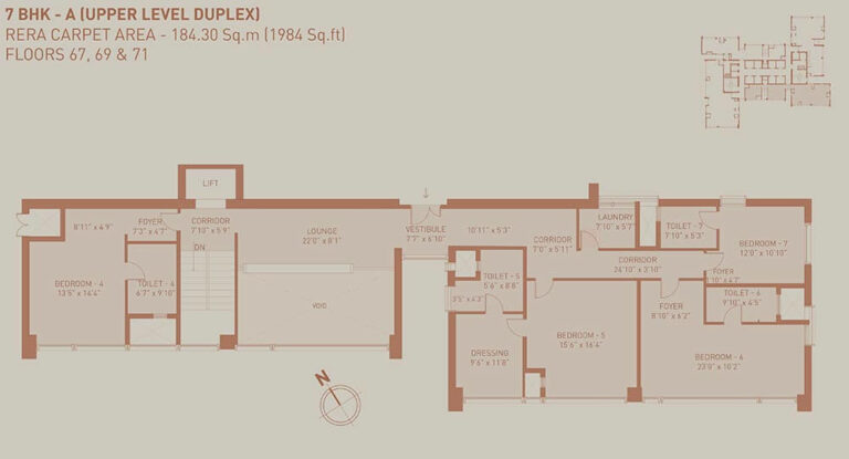 1984 7BHK Duplex Upper A - Birla Niyaara Worli