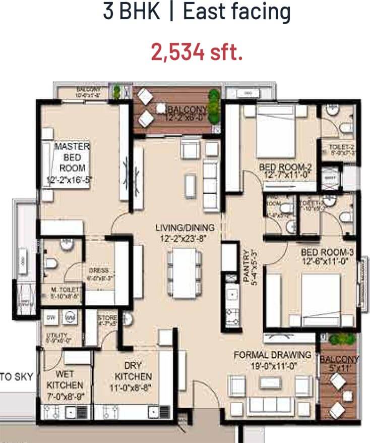 2534 3BHK - INDIS VIVA City Kondapur