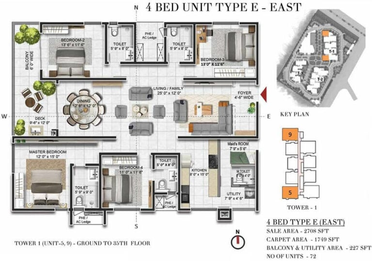 2708 4BHK - Prestige Beverly Hills