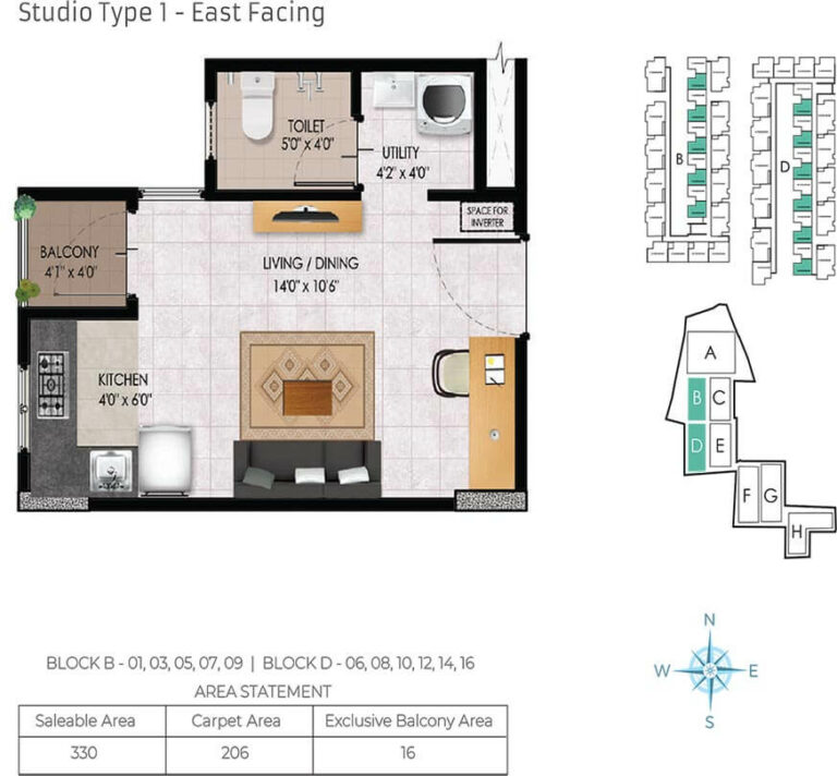 330 Studio T1 - Urbanrise Jubilee Residences