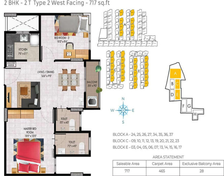 717 2BHK 2 - Urbanrise Jubilee Residences