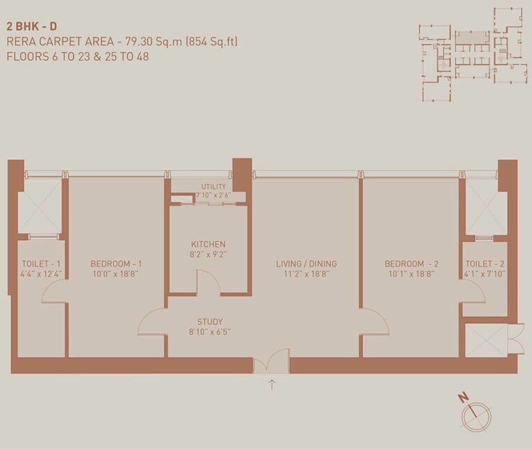 854 2BHK D - Birla Niyaara Worli