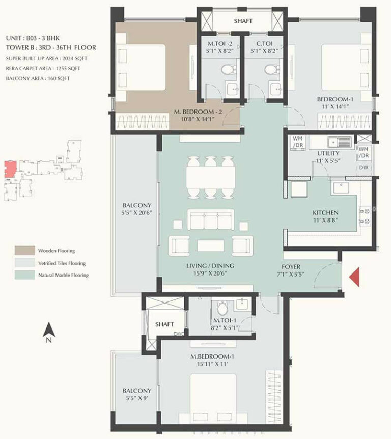 2034 3BHK - DNR Highline