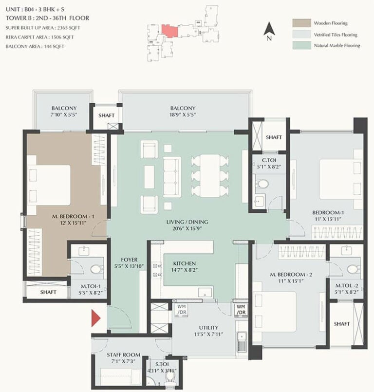 2365 3BHK+S - DNR Highline