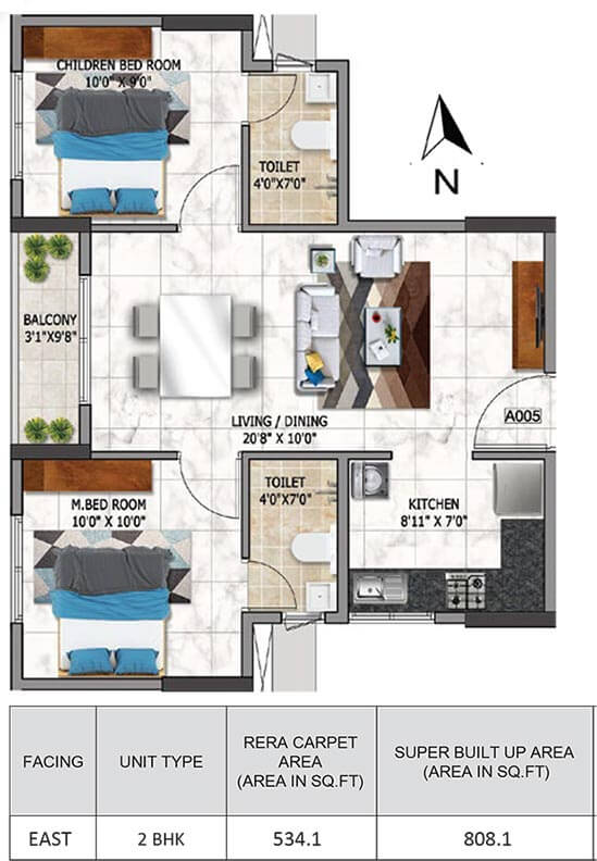 808 2BHK - Nambiar Millenia