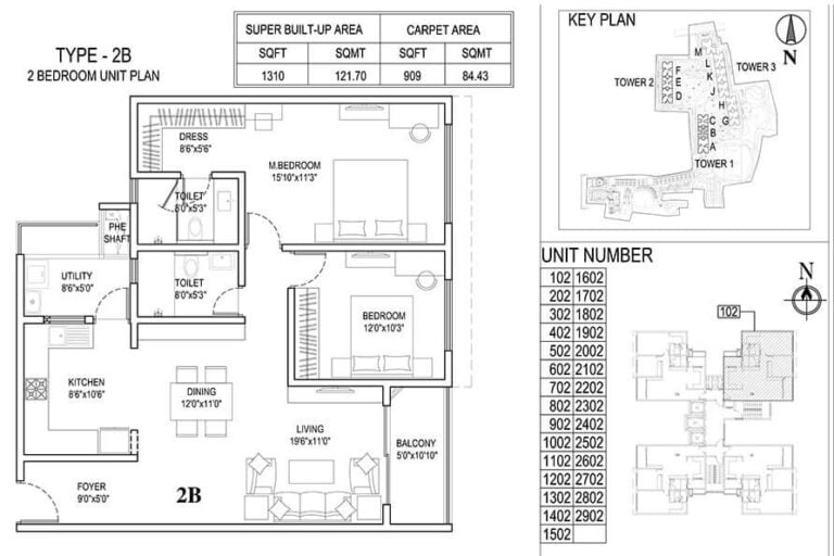 1310 2BHK B - Adarsh Park Heights