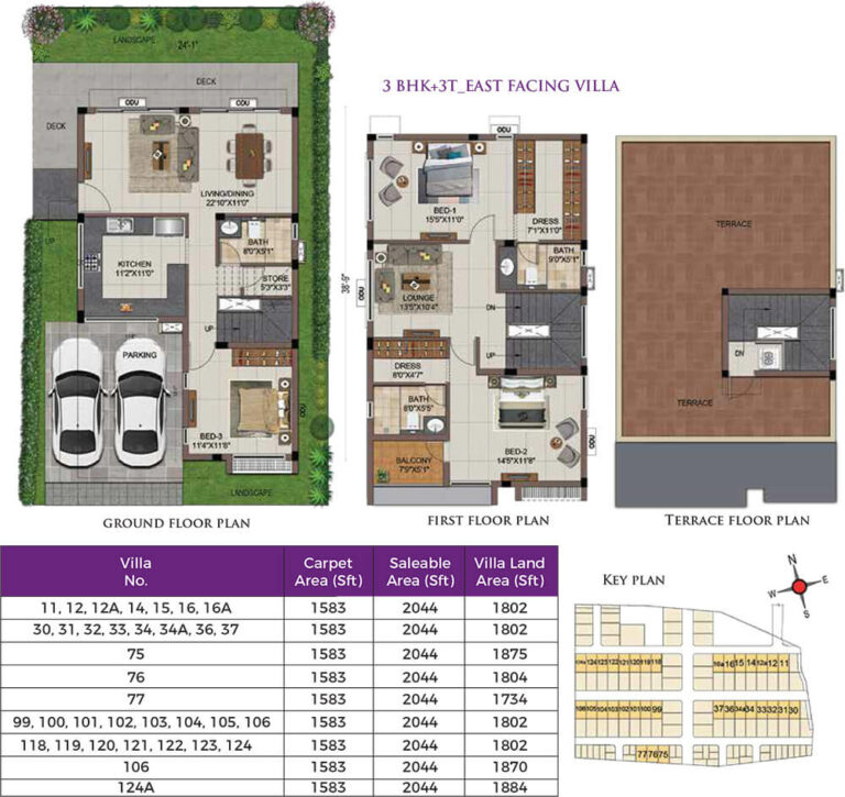 3BHK+3T East Garden - CasaGrand Luxeria Villas