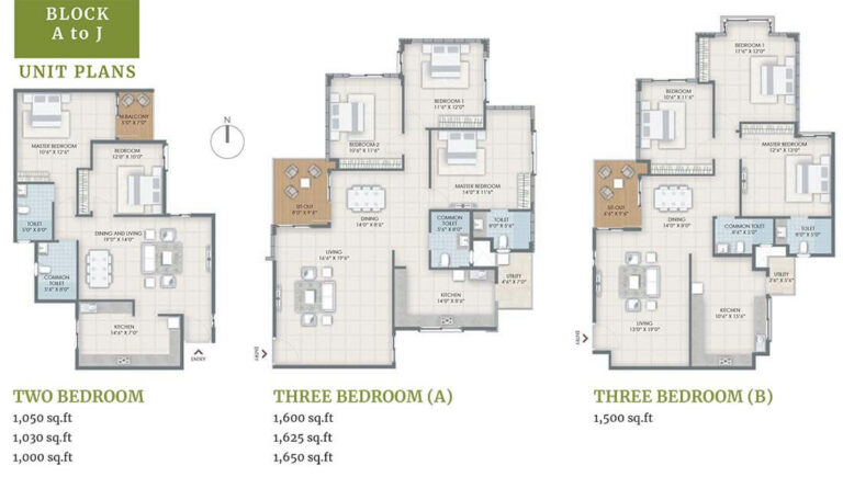1050-1650 2-3BHK Block A-J - Nandi Citadel