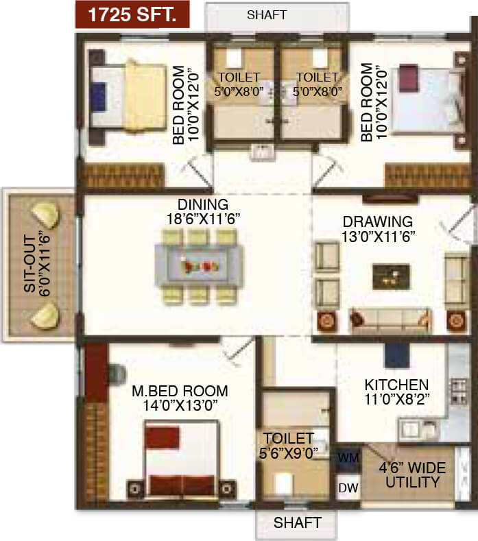1725 3BHK - Raghuram The Vue Residences