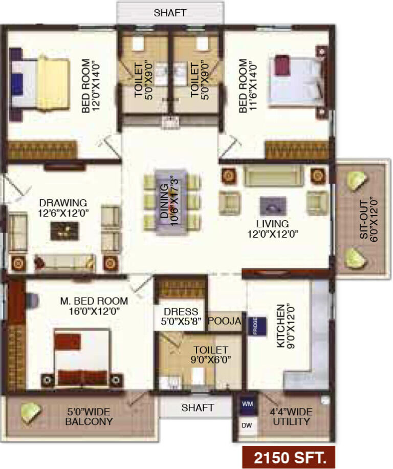 2150 3BHK - Raghuram The Vue Residences