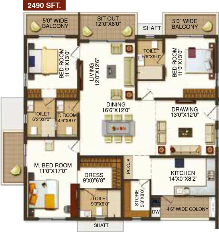 2490 3BHK - Raghuram The Vue Residences