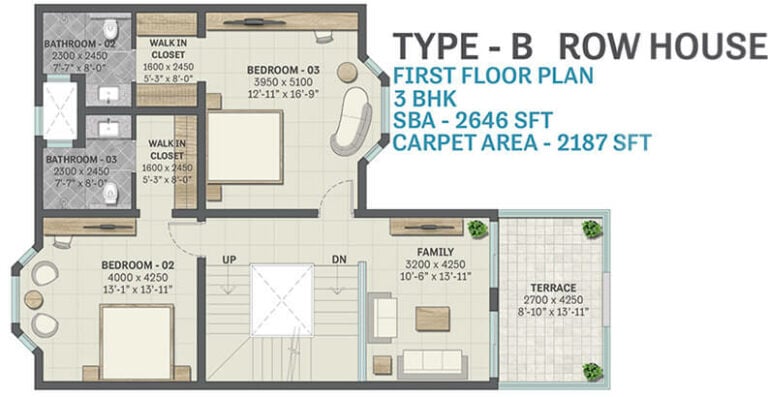 2646 3BHK Row 1st Floor - Sobha Victoria Park