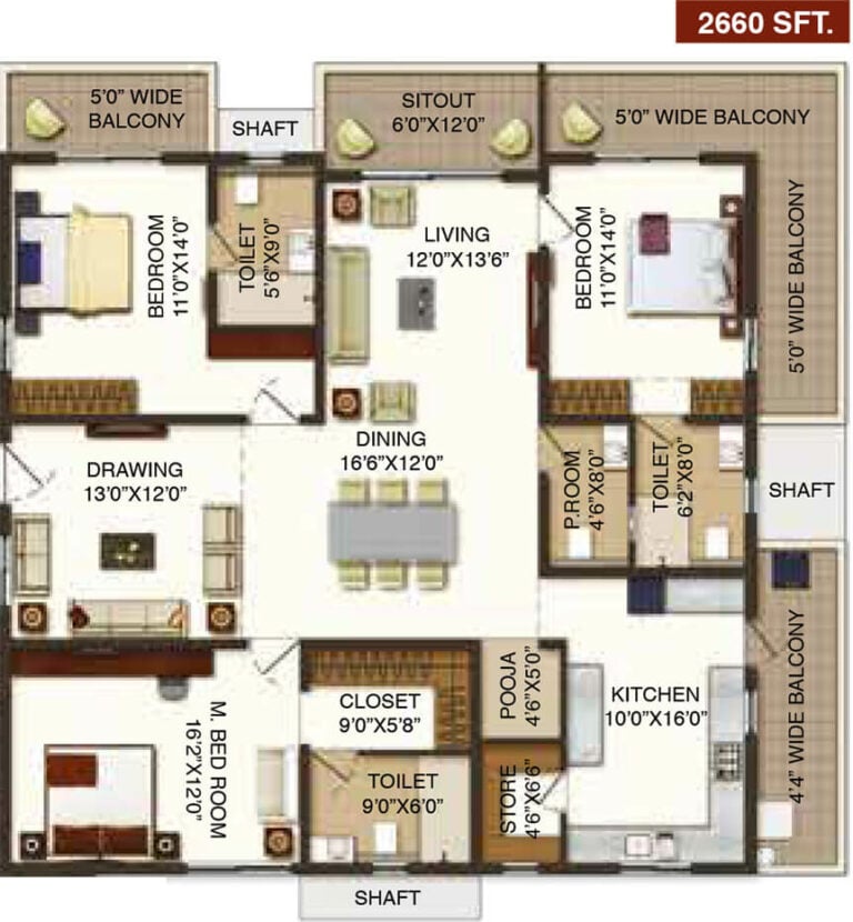 2660 3BHK - Raghuram The Vue Residences