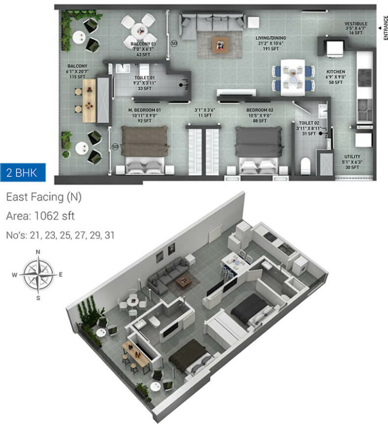 1062 2BHK - Incor Lake City
