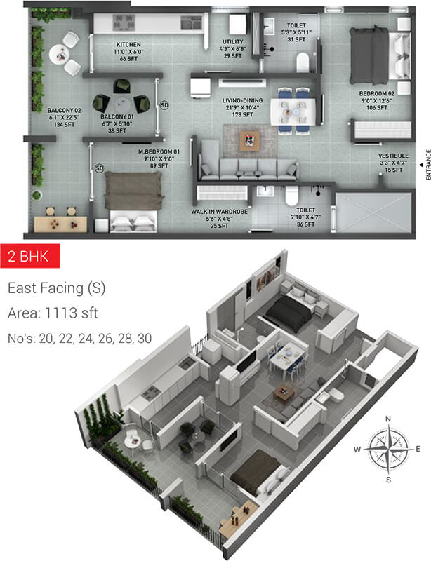 1113 2BHK - Incor Lake City