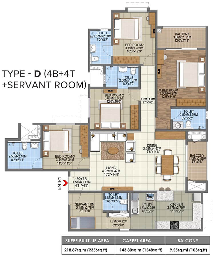 2356 4BHK+4T - Brigade Nanda Heights